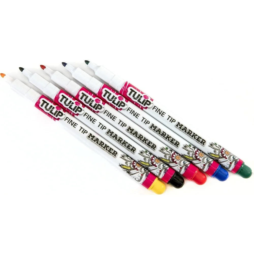 Tulip Fabric Markers Unisex OS Multi New Fine Tip Essentials 5Pk 35256